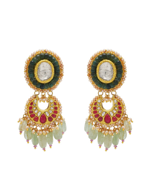 Rudhii Choker And Dhanu Chandbalis Polki Set