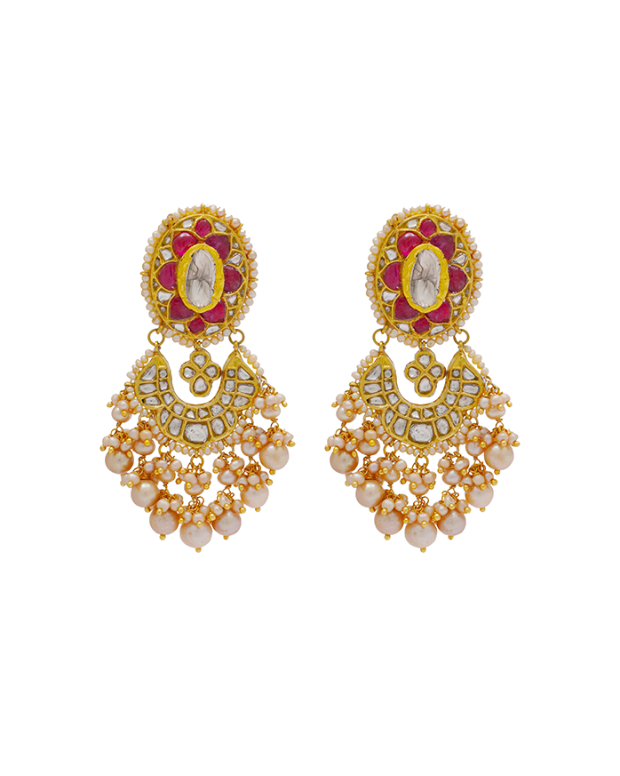 Fine Chandbali Earrings Crafted With Indian Jadau Technique - Etsy