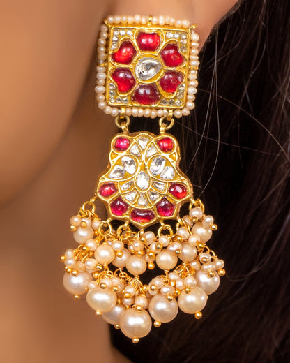 Kusha Polki Long Earrings