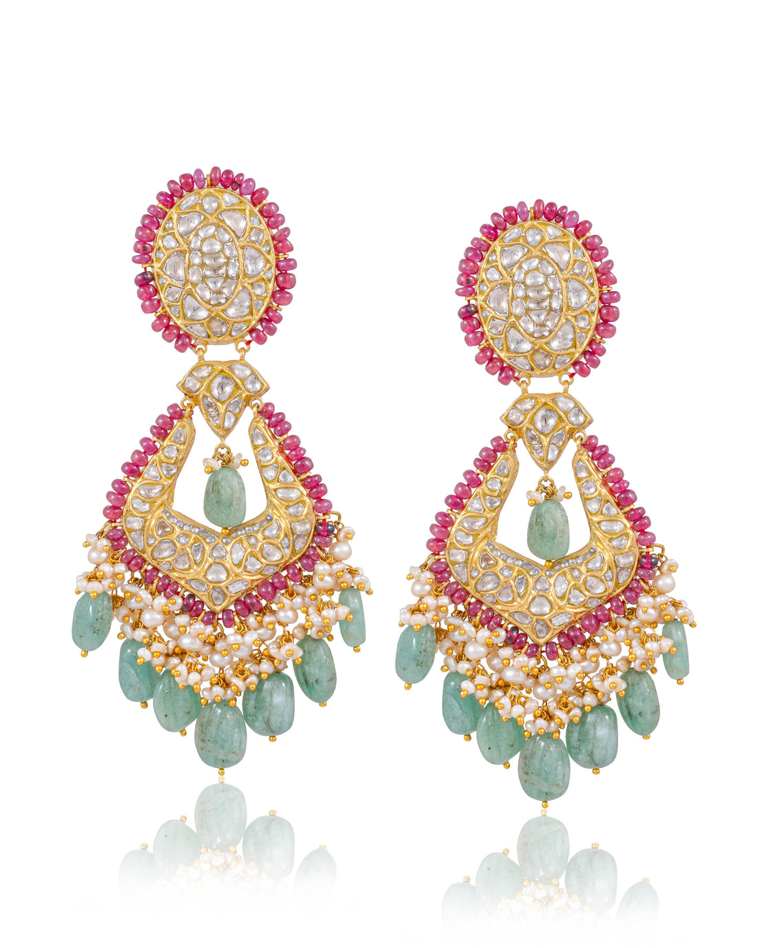 Niyati Necklace And Tejal Chandbalis Polki Set