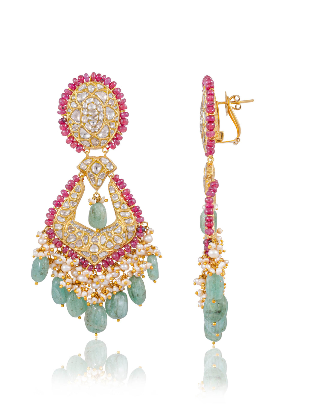 Niyati Necklace And Tejal Chandbalis Polki Set