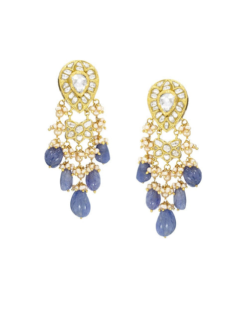 Jeenal Polki Long Earrings