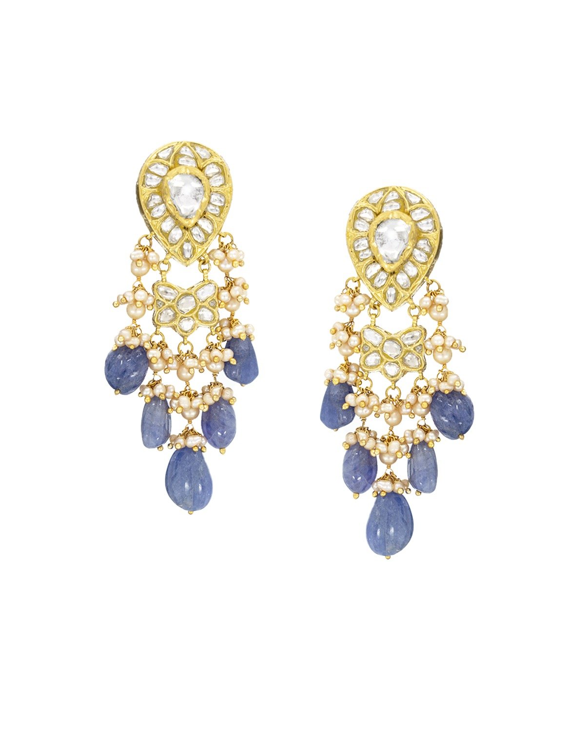 Jeenal Polki Long Earrings