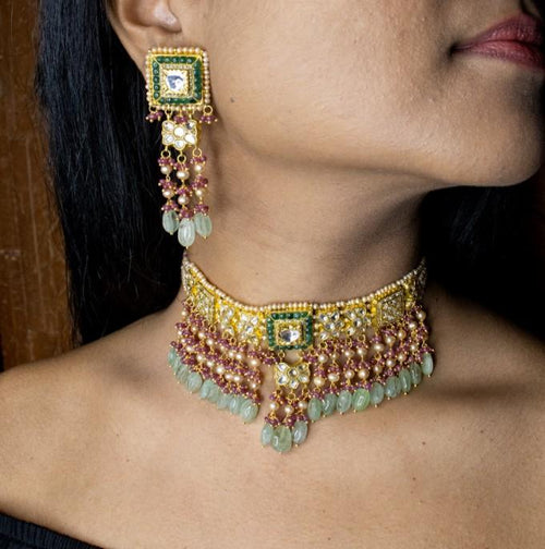 Iris Polki Long Earrings