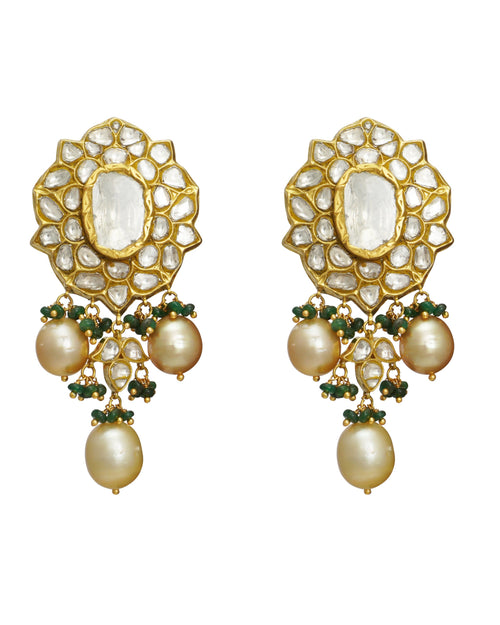 Tarika Polki Long Earrings