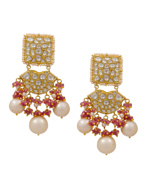 Manjusha Polki Long Earrings