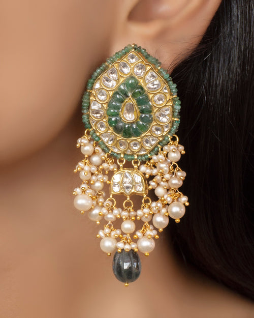 Chitra Polki Long Earrings