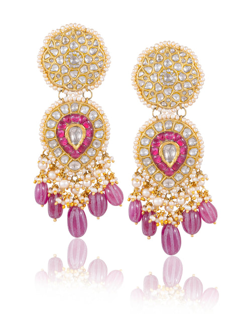 Karishma Polki Long Earrings