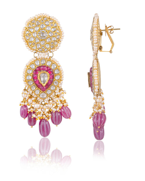 Karishma Polki Long Earrings
