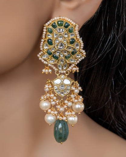 Shivi Polki Long Earrings