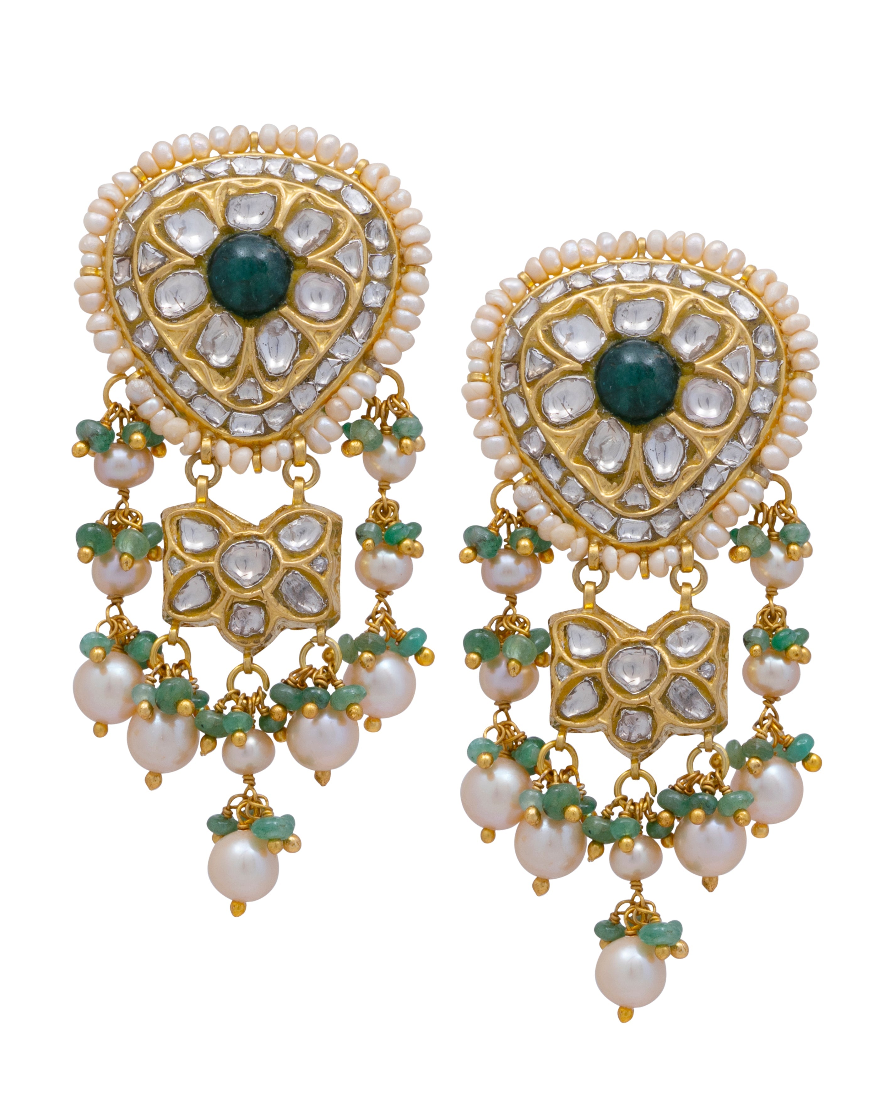 Flipkart.com - Buy bhawanicreation New mehendi polish paachi kundan Jhumkas  with kanchain Alloy Jhumki Earring Online at Best Prices in India