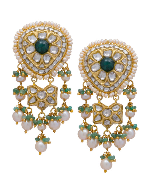 Icy Polki Long Earrings