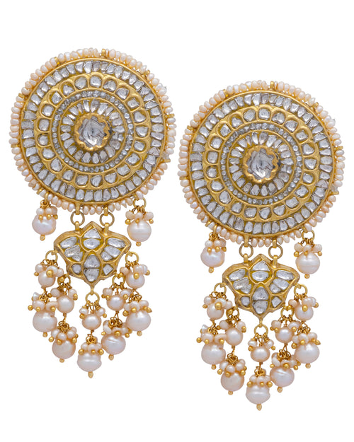 Shaina Polki Long Earrings
