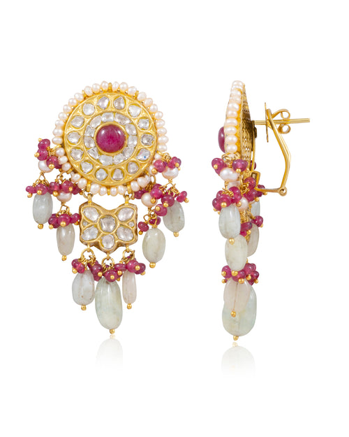 Kishori Polki Long Earrings