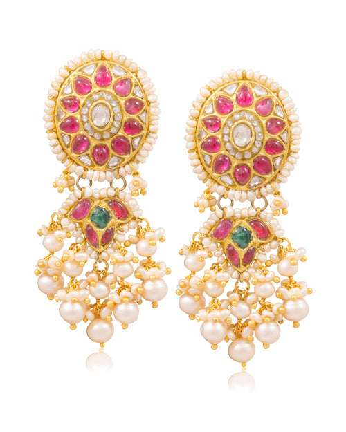 Mohana Polki Long Earrings