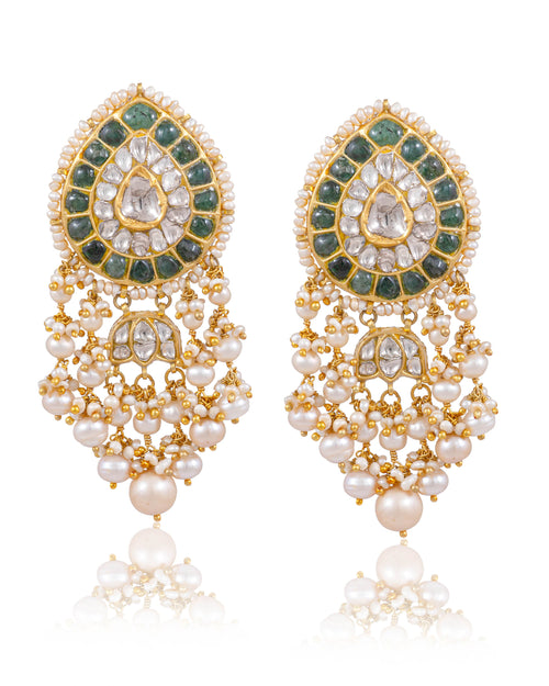 Samrudhi Long Necklace And Rucheeka Long Earrings Polki Set