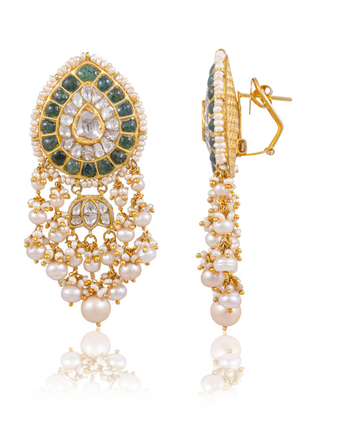 Samrudhi Long Necklace And Rucheeka Long Earrings Polki Set