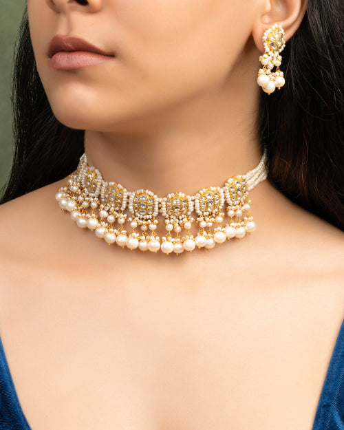 Prerna Choker And Shikha Tops Polki Set
