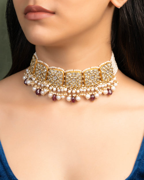 Sonali Choker And Soniya Tops Polki Set