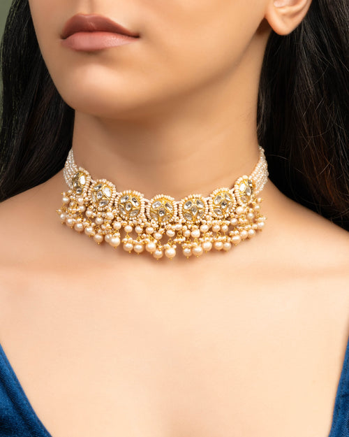 Sheeza Choker And Swati Tops Polki Set