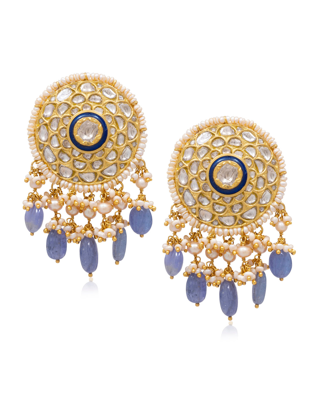 Zareen Bead Pendant And Banres Tops Polki Set