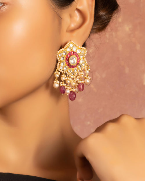 Adalyn Bead Choker and Alyssa Tops Polki Set