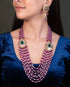 Smriti Bead Pendant And Desa Long Earrings Polki And Diamond Set