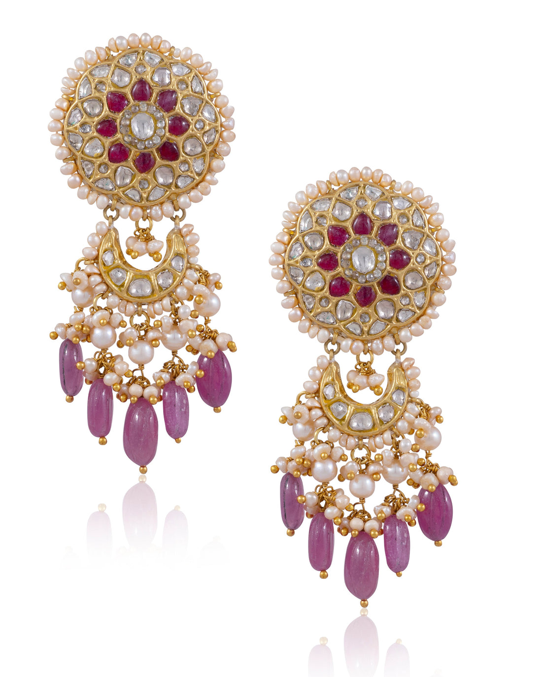 Srishti Necklace And Olisah Chandbalis Polki Set