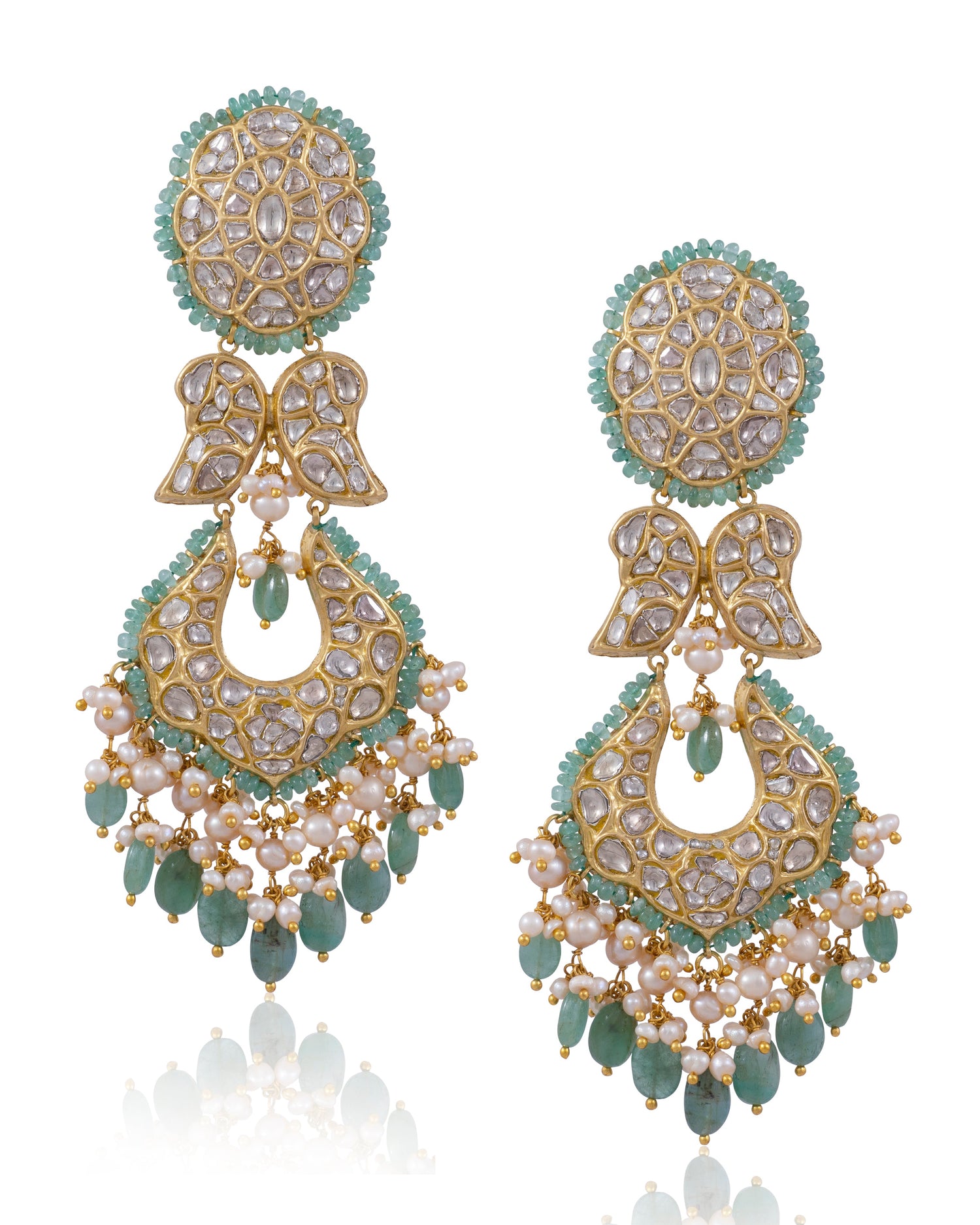 Srushti Necklace And Diksha Chandbalis Polki Set