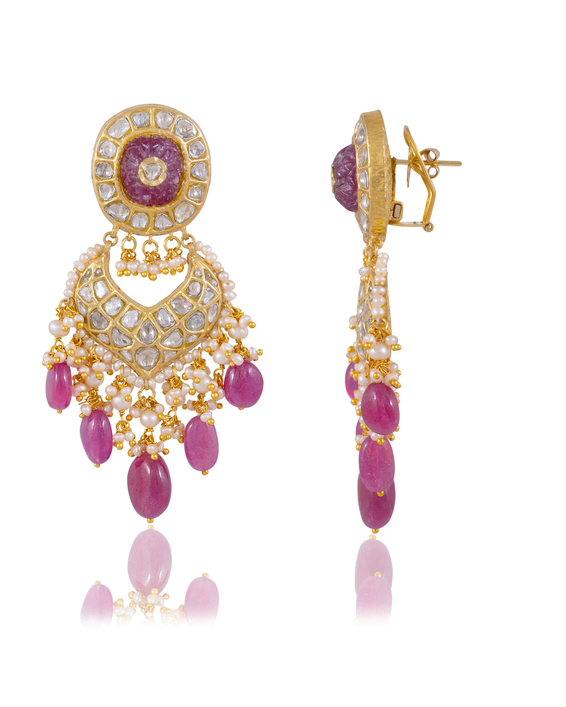 Shehnaz Necklace And Sonam Chandbalis Polki Set