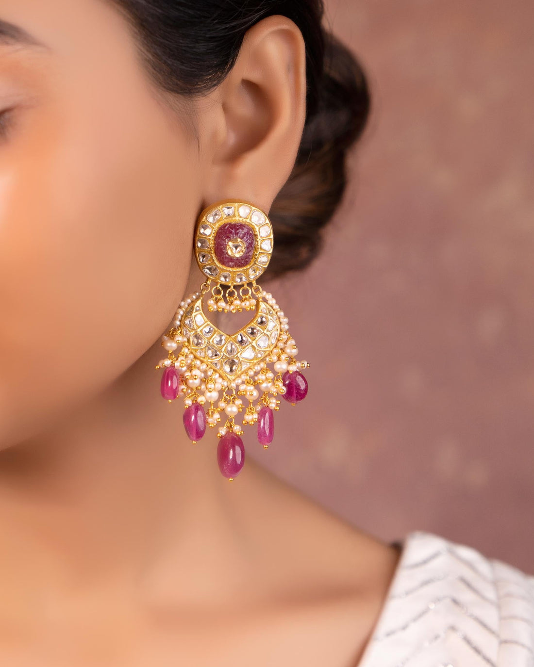 Shehnaz Necklace And Sonam Chandbalis Polki Set