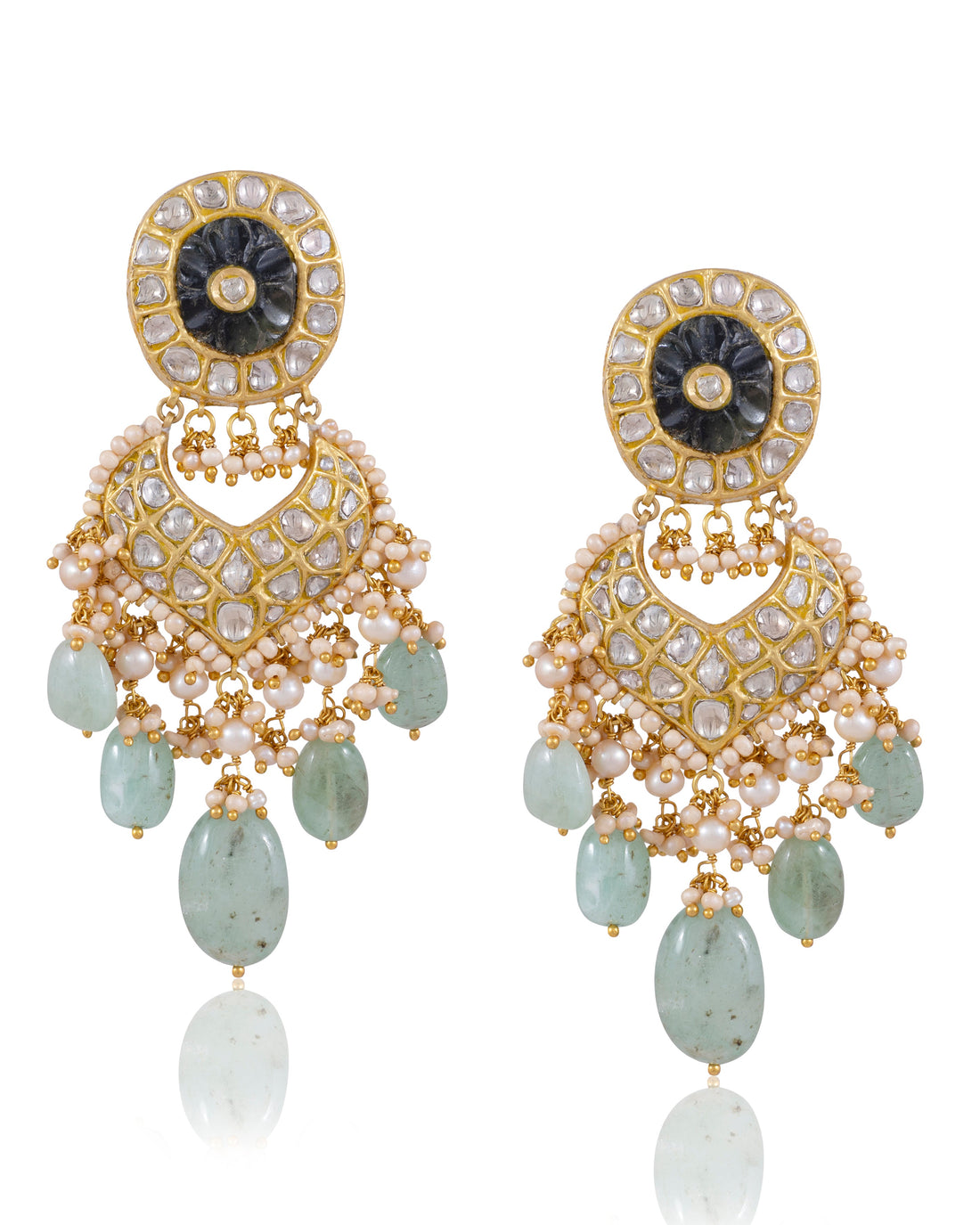 Shehnaz Necklace And Sonam Chandbalis Polki Set