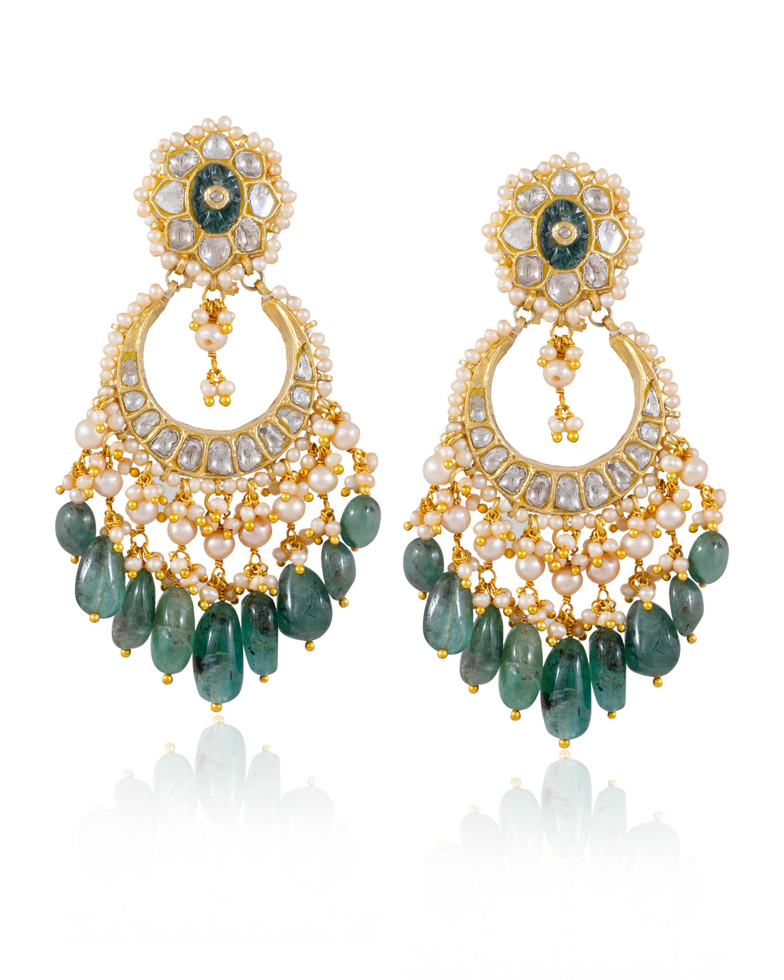 Shukrima Necklace And Tejal Chandbalis Polki Set