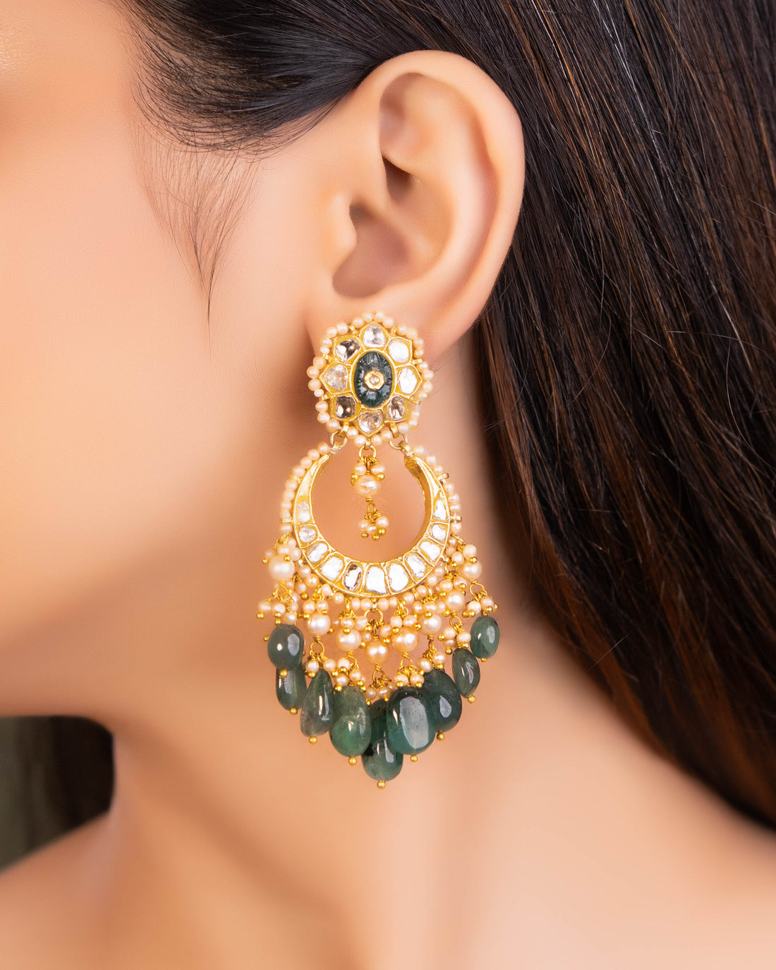 Shukrima Necklace And Tejal Chandbalis Polki Set