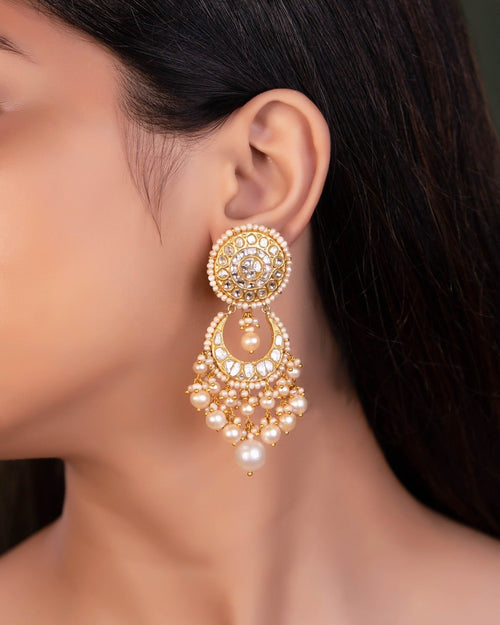Manusha Necklace And Maheshwari Chandbalis Polki Set