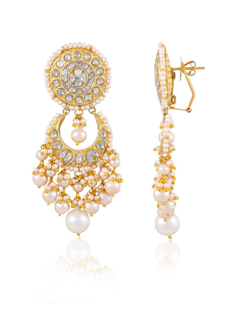 Manusha Necklace And Maheshwari Chandbalis Polki Set