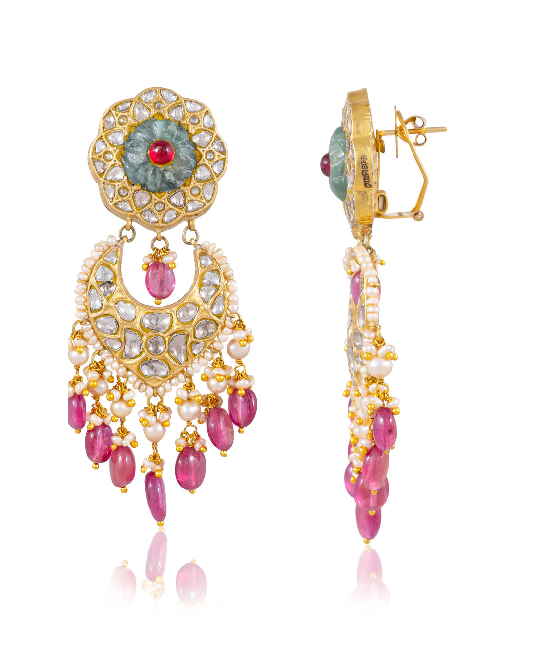 Vasudha Necklace And Viyaa Chandbalis Polki Set