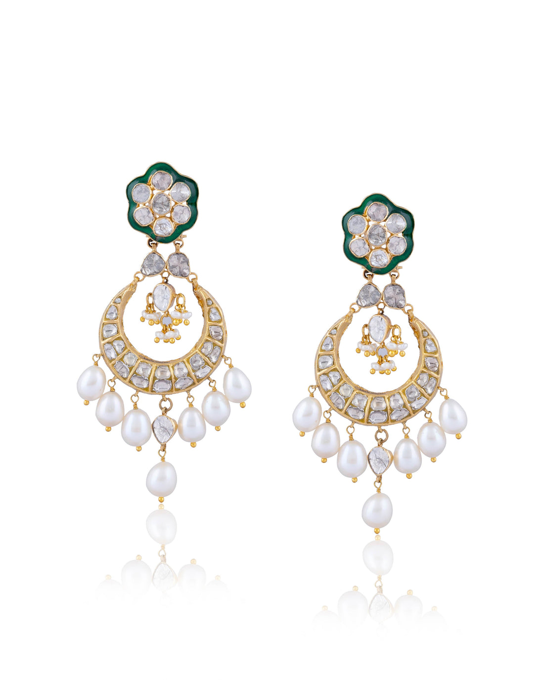 Mrunali Necklace And Aadhira Chandbalis Polki Set