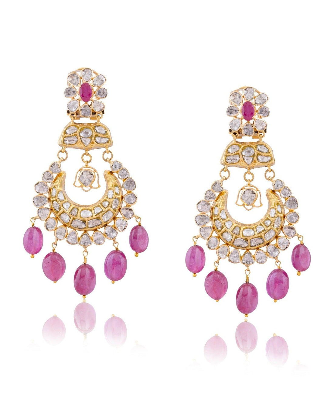 Laxshi Necklace And Lakshita Chandbalis Polki Set