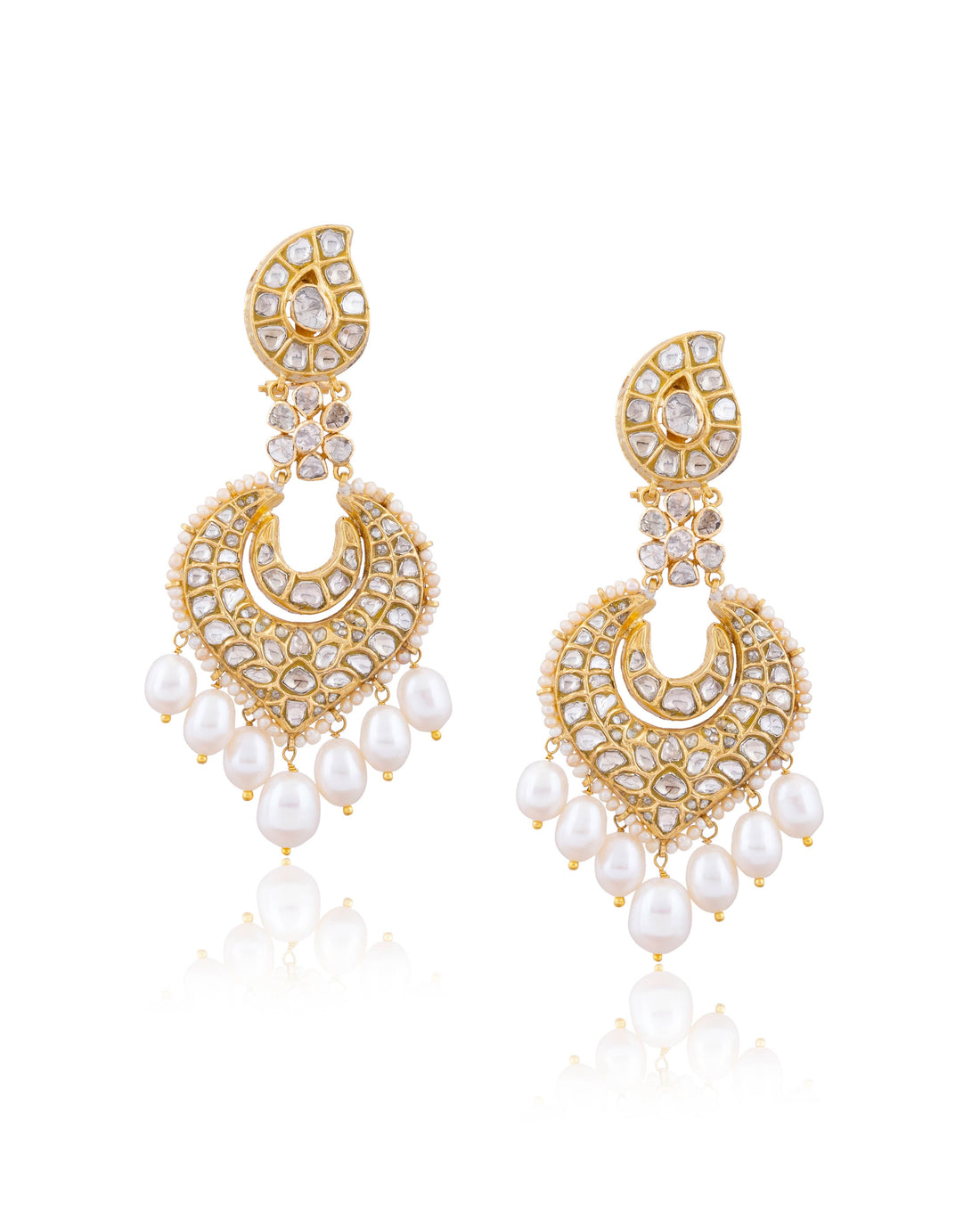 Shaheen Long Necklace And Ishika Chandbalis Polki Set