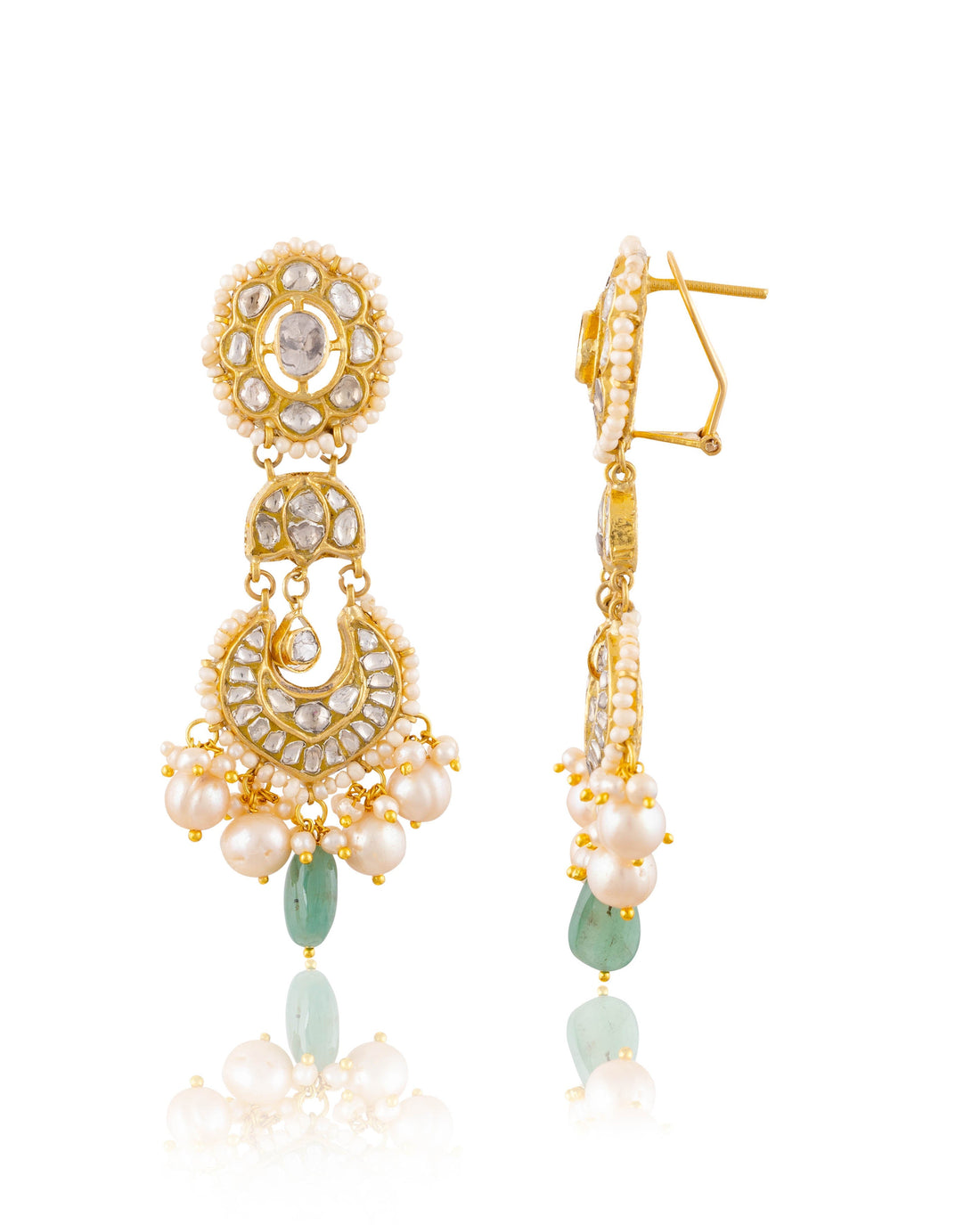 Inaya Necklace And Mahika Chandbalis Polki And Diamond Set