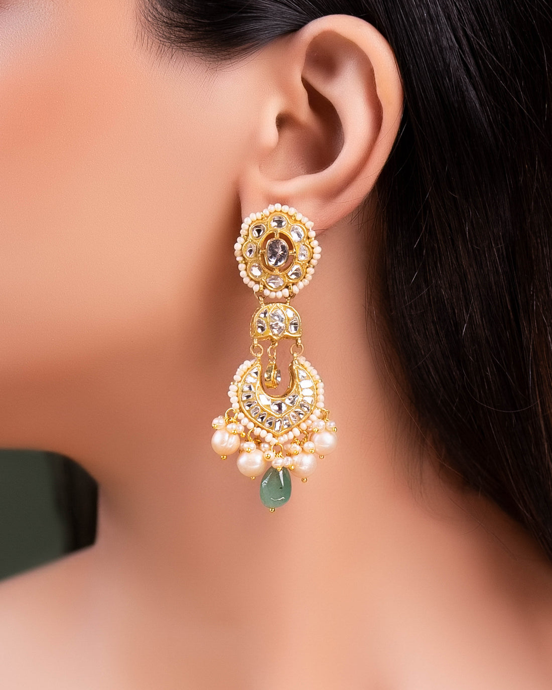 Inaya Necklace And Mahika Chandbalis Polki And Diamond Set