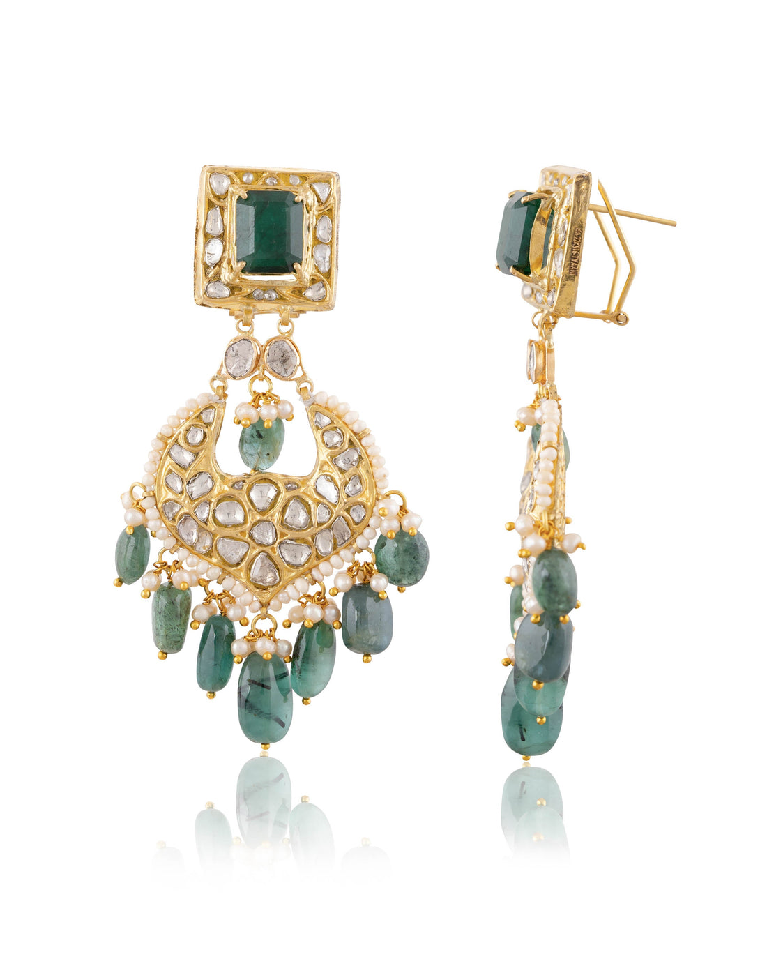 Tanvi Necklace And Eesha Chandbalis Polki Set