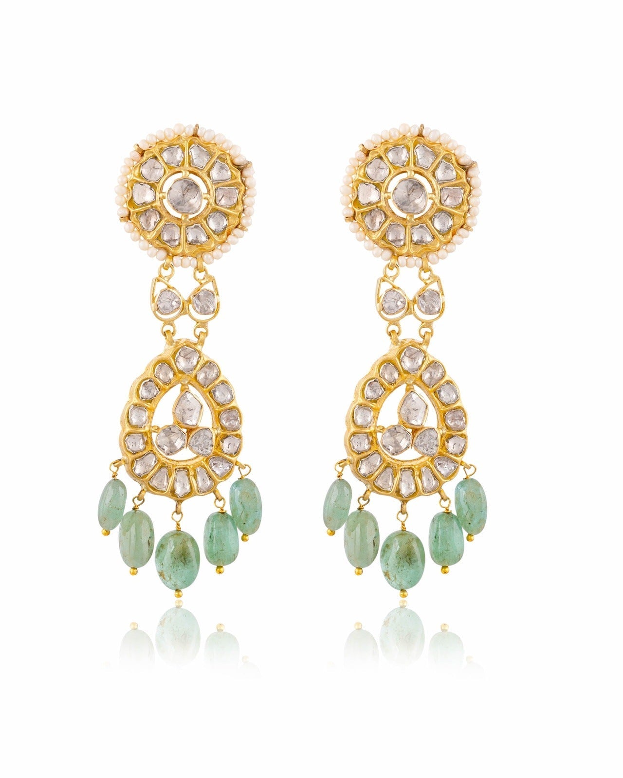 Tanisha Polki Long Earrings