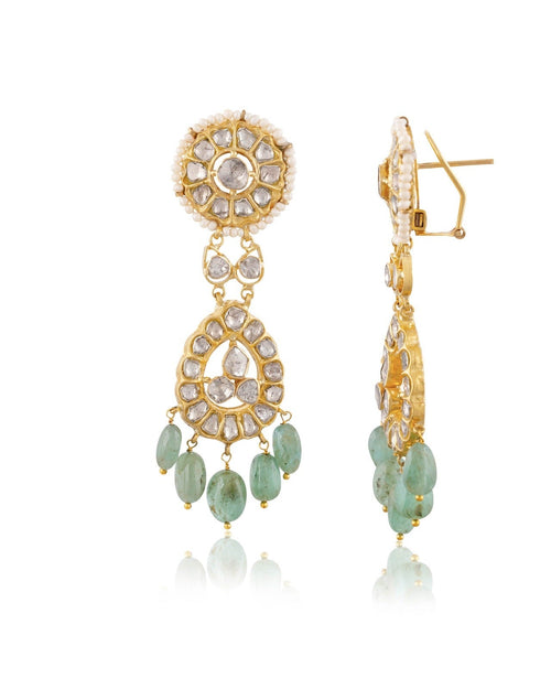 Tanisha Polki Long Earrings