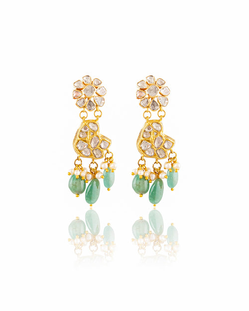 Tanvi Polki Long Earrings