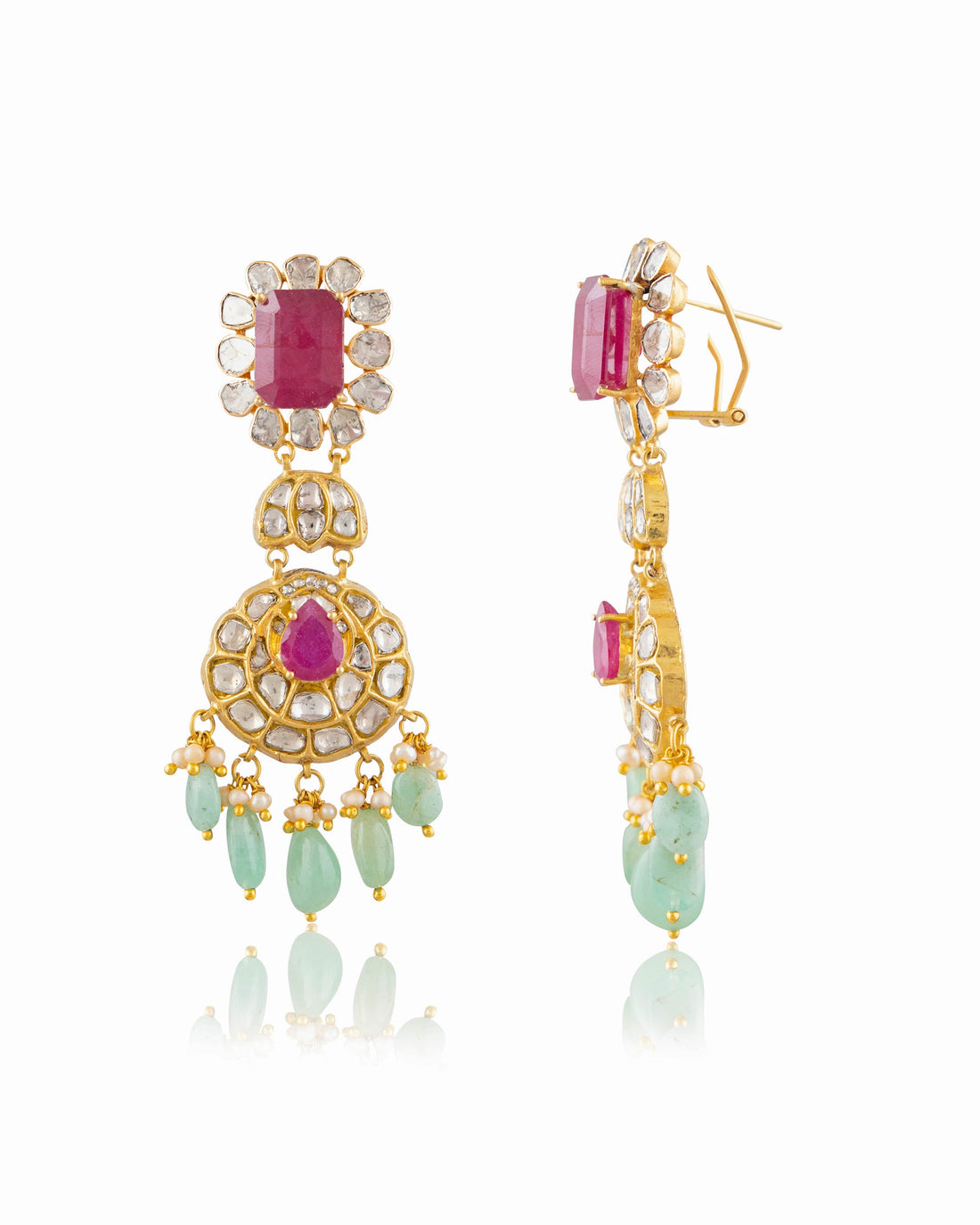 Amira Polki Long Earrings