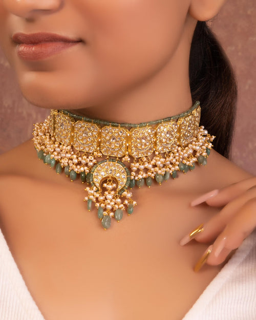 Ekta Choker And Seong Chandbalis Polki Set