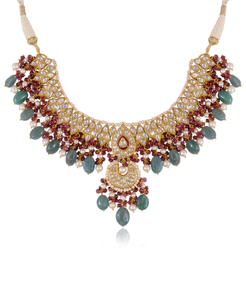 Freya Necklace And Amy Chandbalis Polki Set