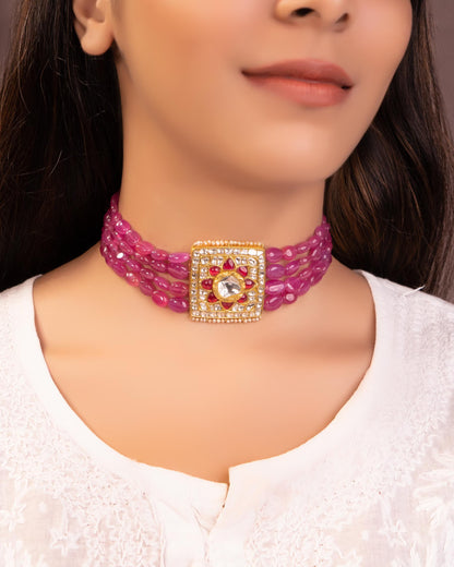 Kiara Polki Bead Choker